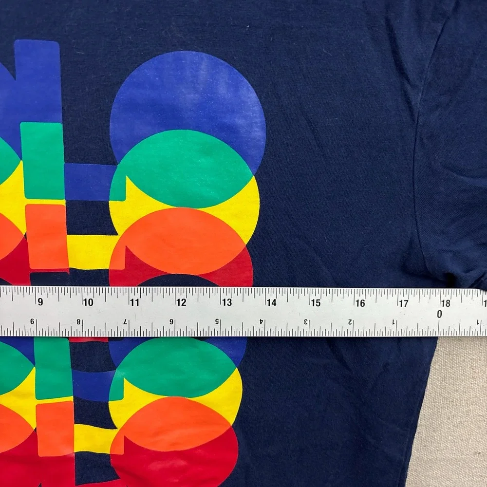 Polo Ralph Lauren Graphic T-Shirt Mens Small‎ Navy Blue Stacked Logo Classic Fit